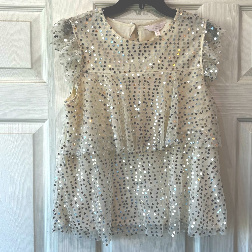 IT’S TIME TO SPARKLE!!! Lovely Sparkle Shirt, LC Lauren Conrad, Women’s Medium